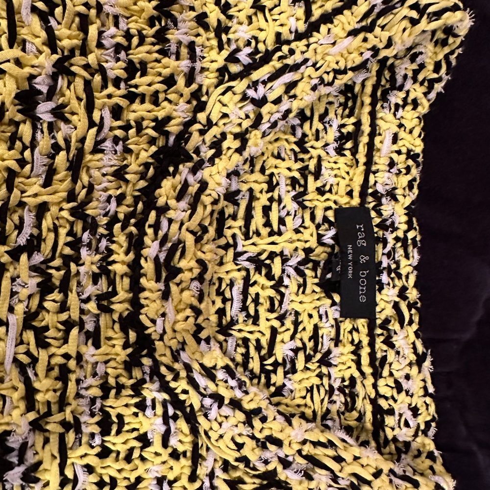 Rag & Bone Bright Yellow, White and Black Sweater